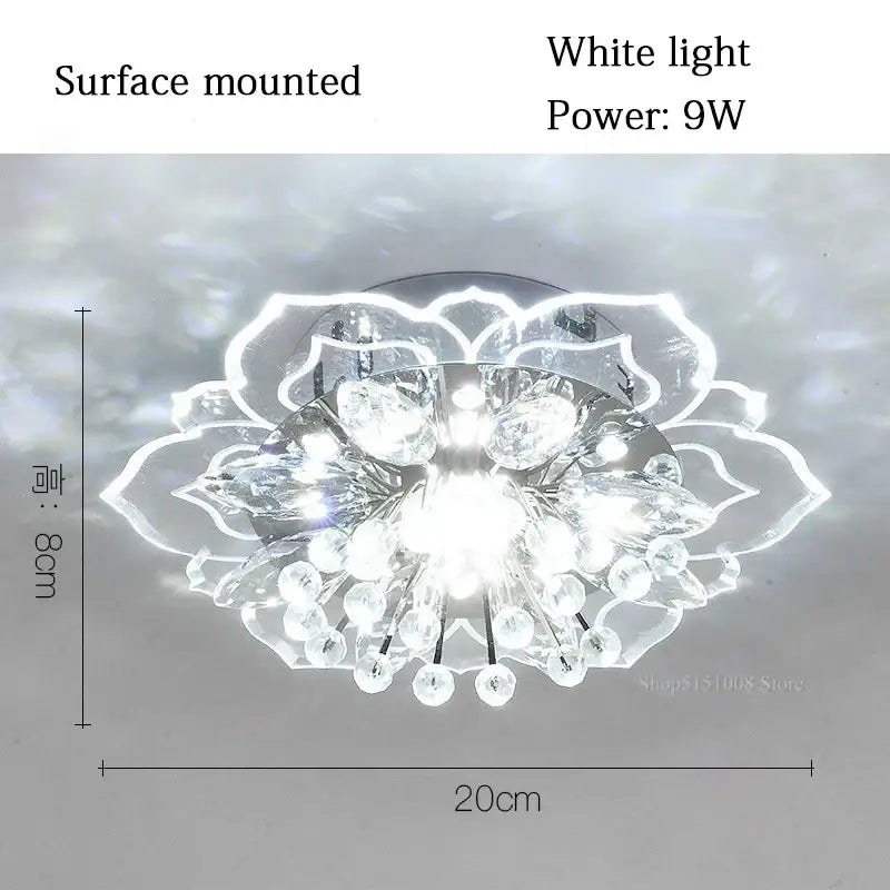 Crystal Flower Ceiling Light Surface-Mounted