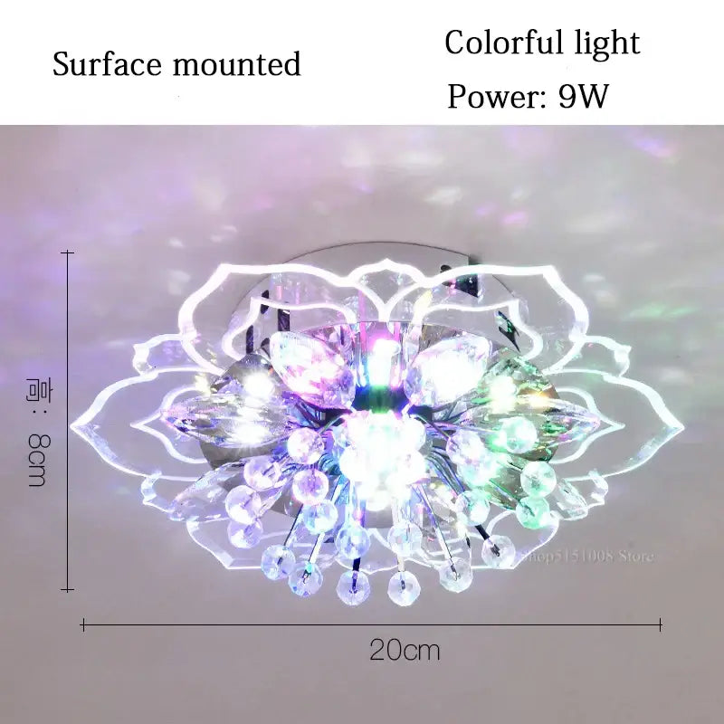 Crystal Flower Ceiling Light Surface-Mounted