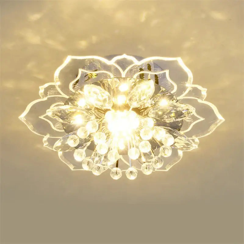 Crystal Flower Ceiling Light Surface-Mounted