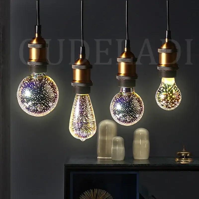 3D Glass Fireworks Table Lamp