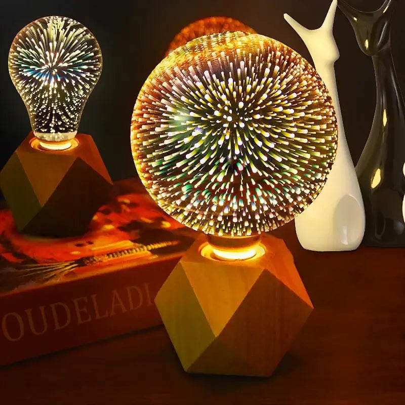 3D Glass Fireworks Table Lamp
