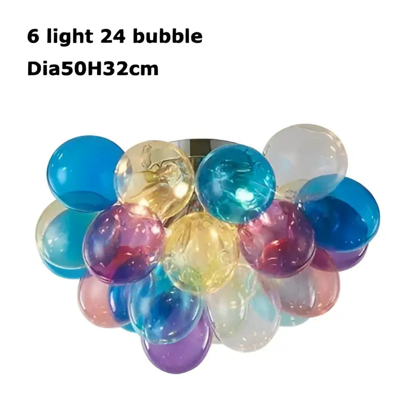 Glass Bubble Chandelier Light with Steel Frame
