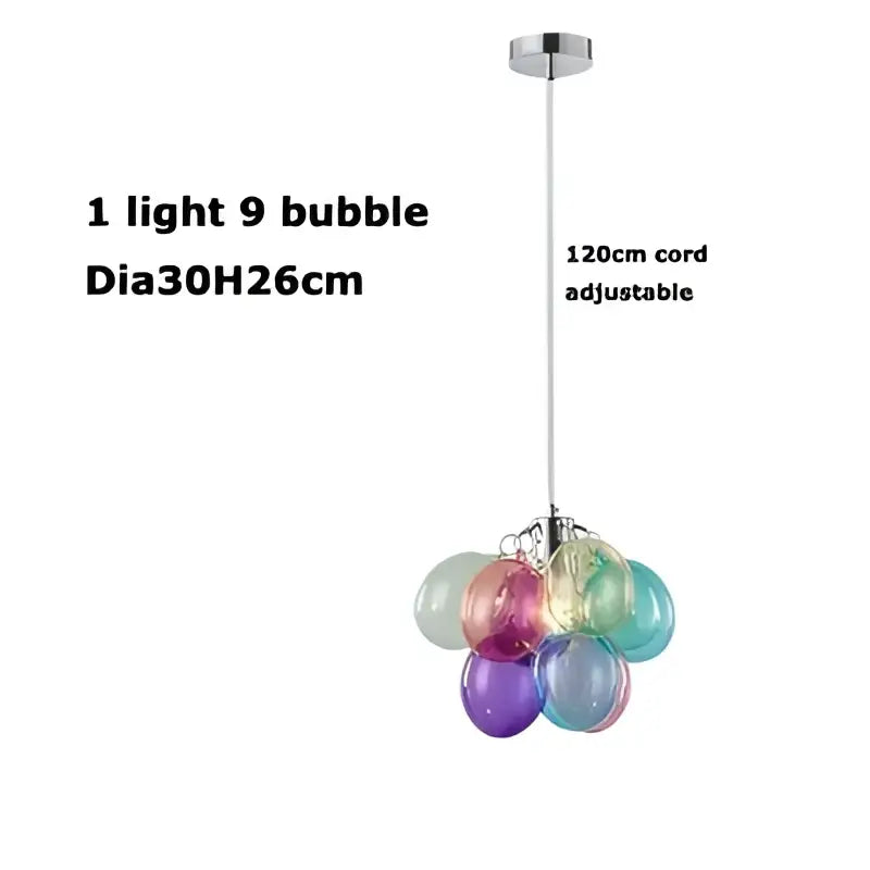 Glass Bubble Chandelier Light with Steel Frame