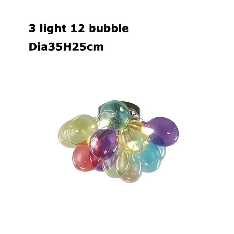 Glass Bubble Chandelier Light with Steel Frame