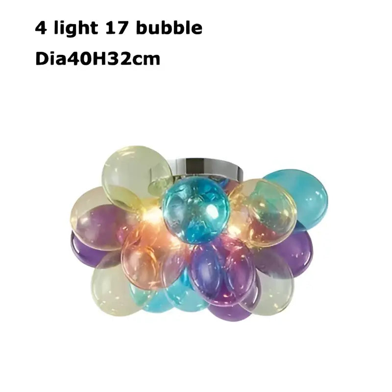Glass Bubble Chandelier Light with Steel Frame