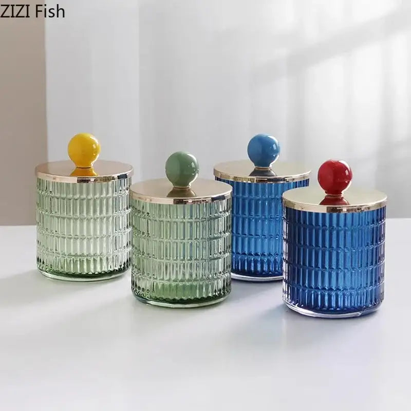 Glass Gold Tea Canisters