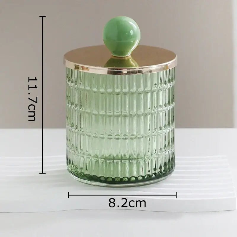 Ribbed Glass Tea Canisters