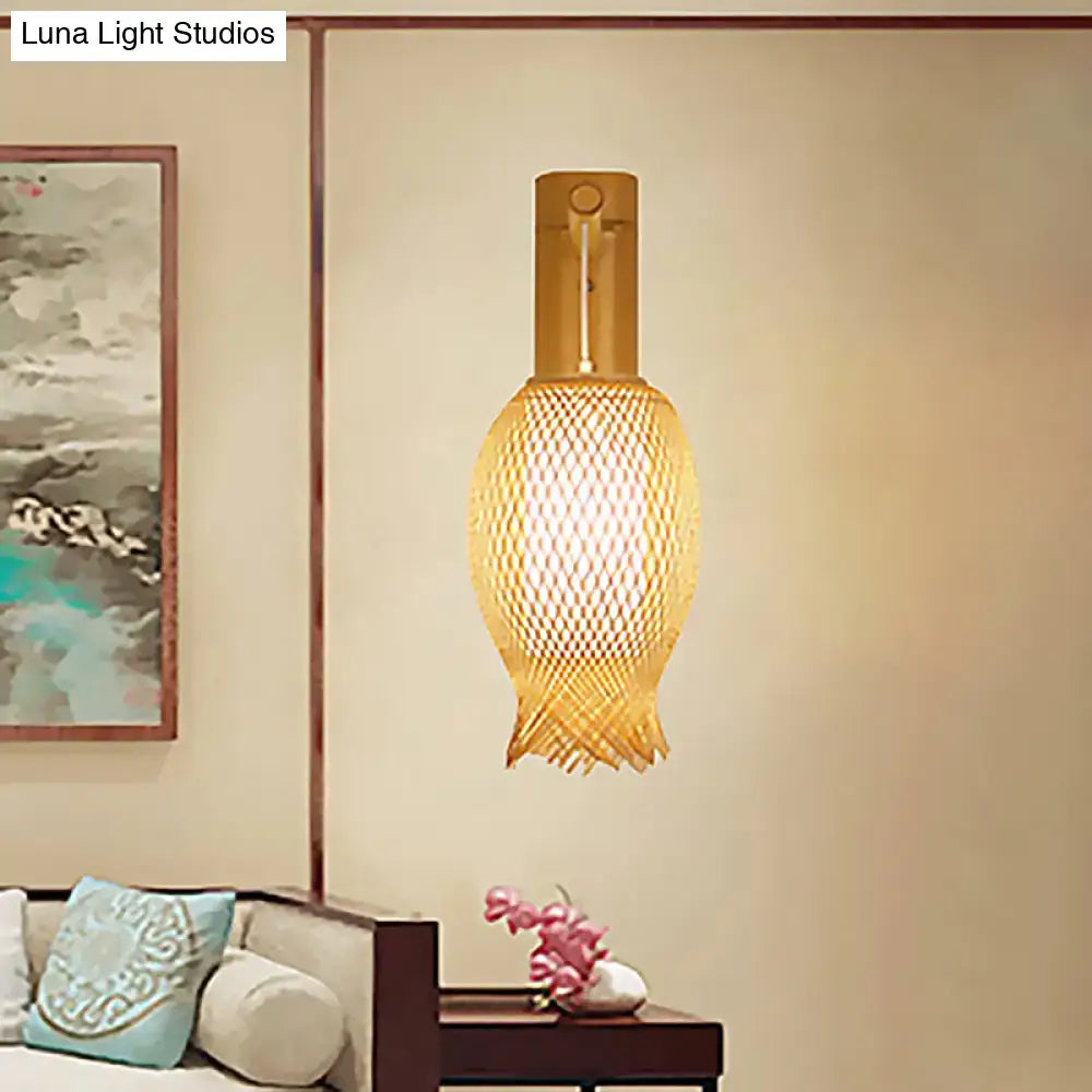 Bamboo Woven Wall Lantern