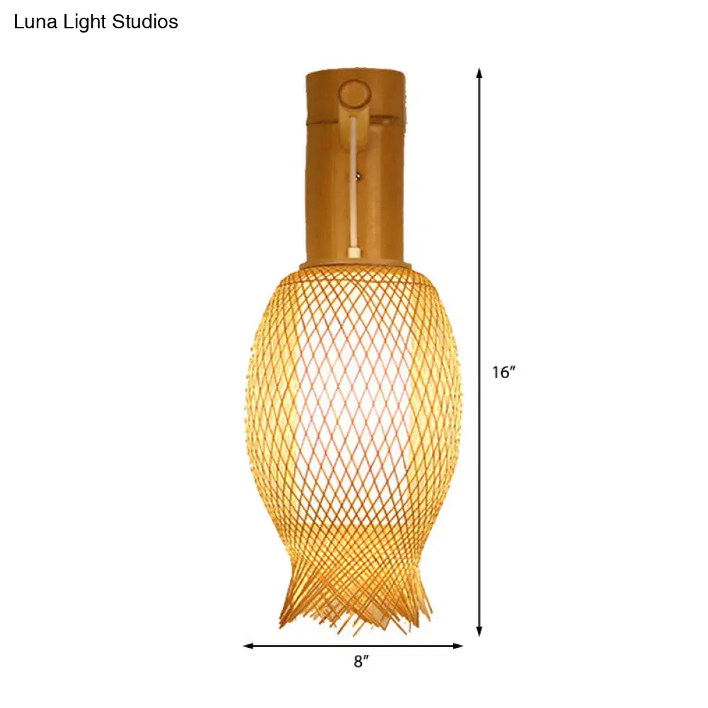 Bamboo Woven Wall Lantern