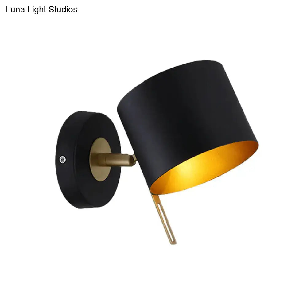 Black Gold Drum Sconce