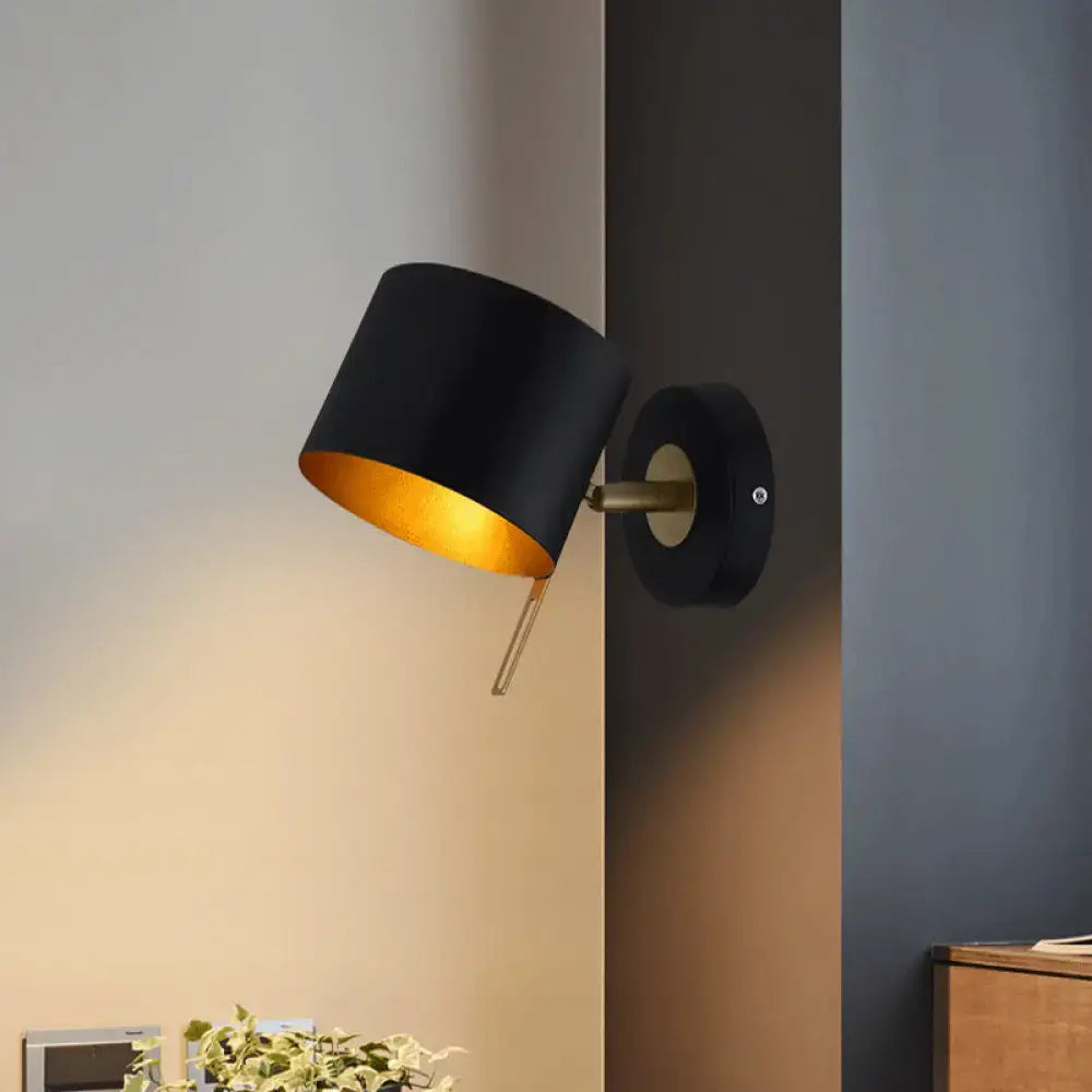 Black Gold Drum Sconce