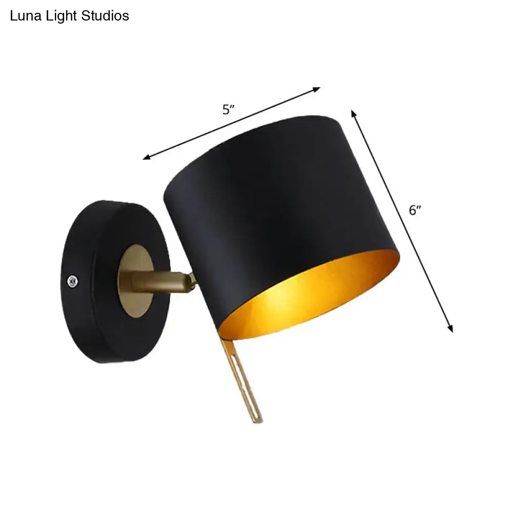 Black Gold Drum Sconce
