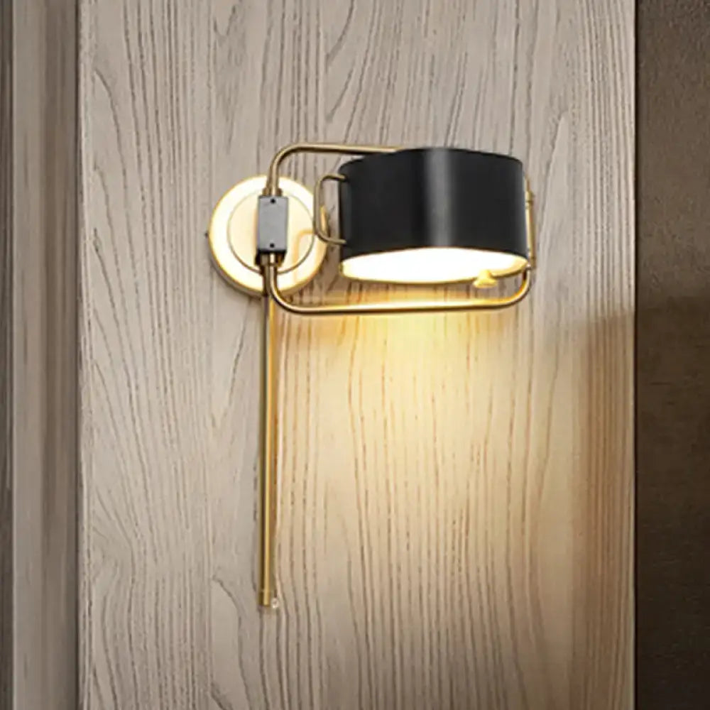 Black Drum LED Sconce