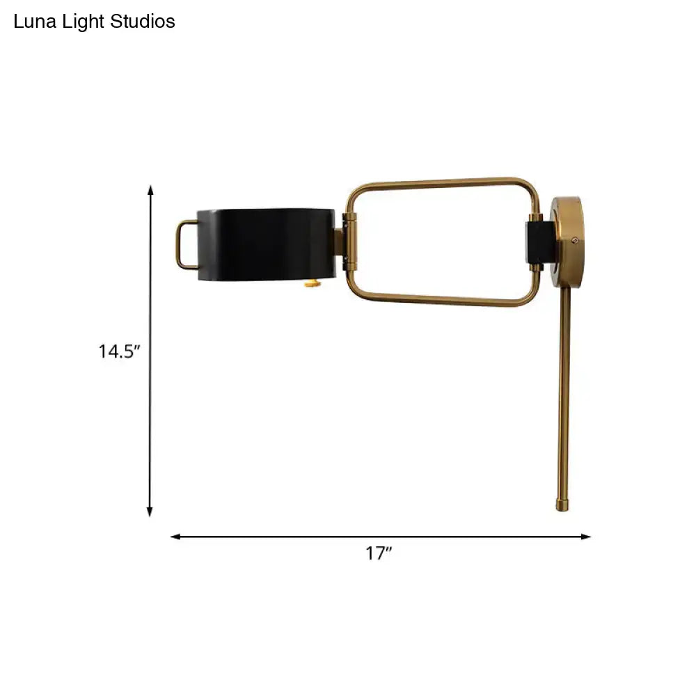Black Drum LED Sconce