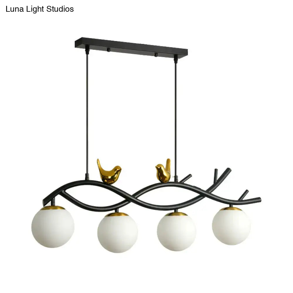Black Linear Branch Lamp
