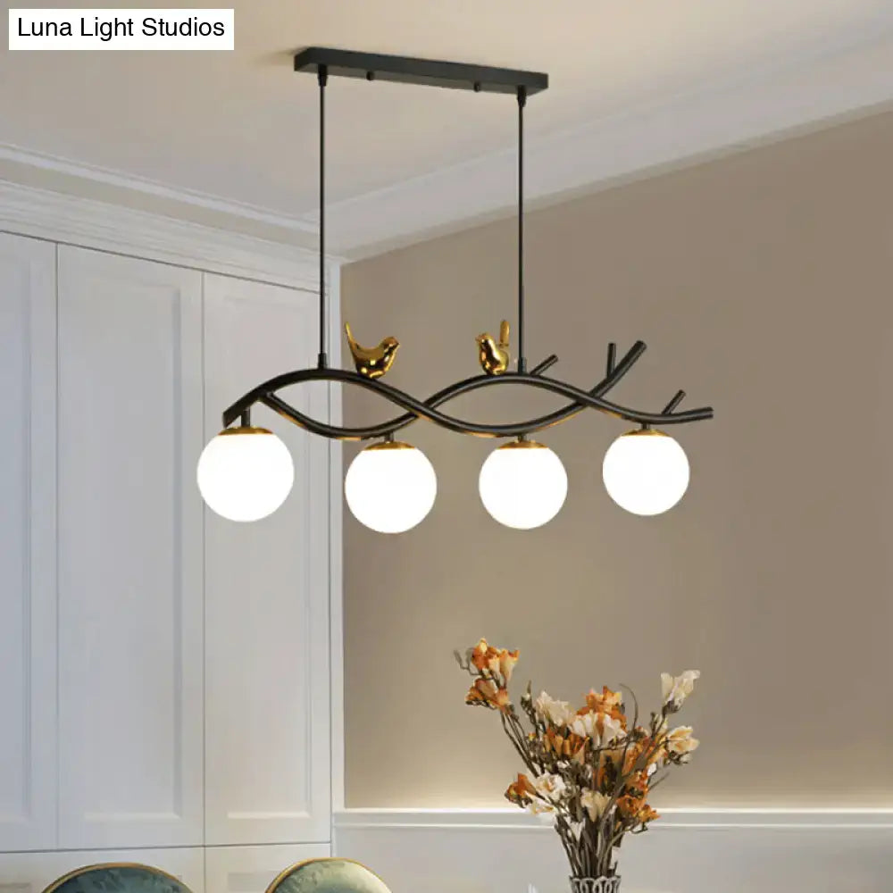 Black Linear Branch Lamp