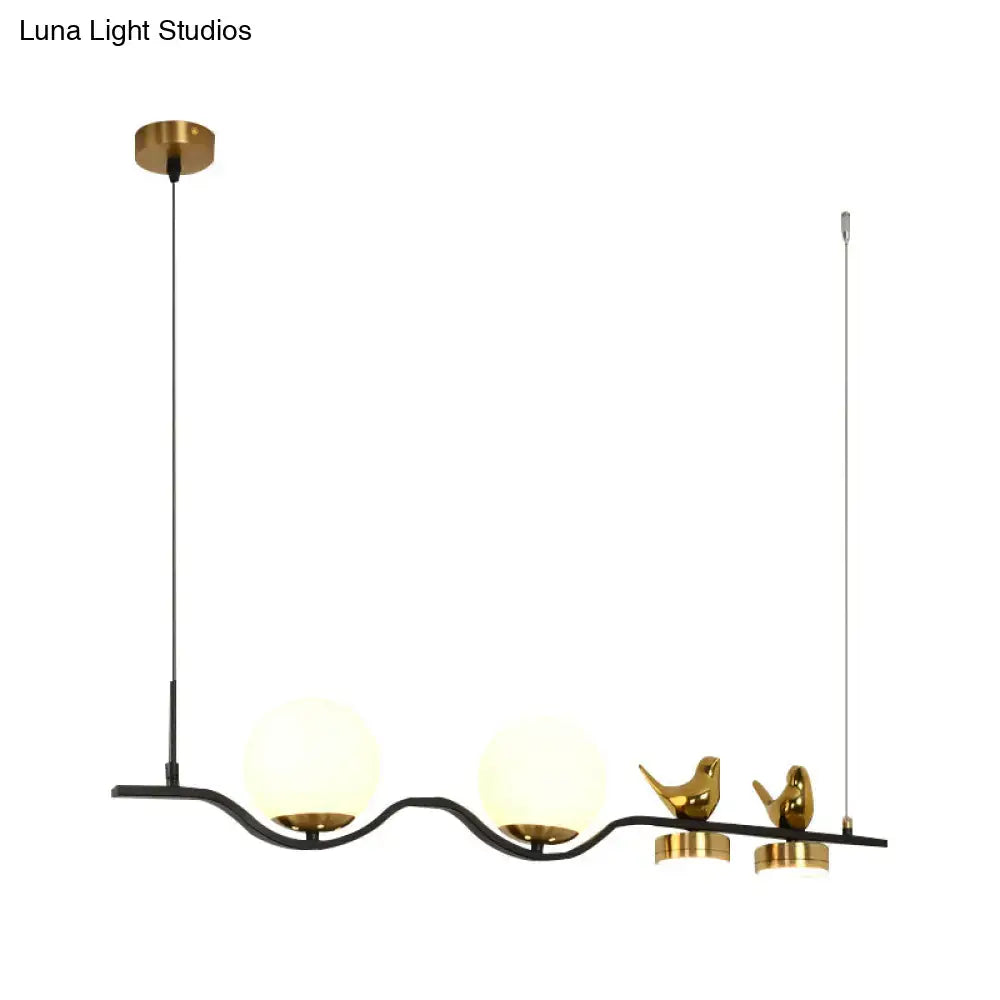 Black Linear Branch Lamp