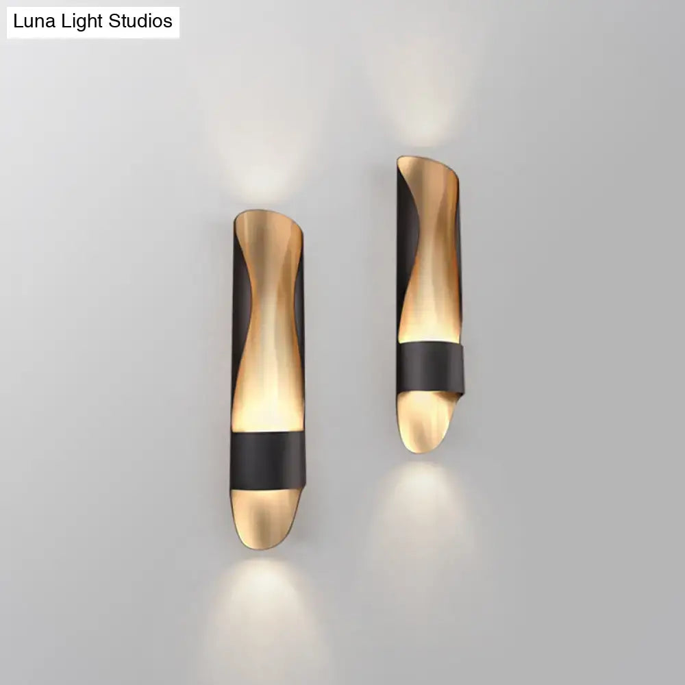 Black Twisted LED Wall Sconce