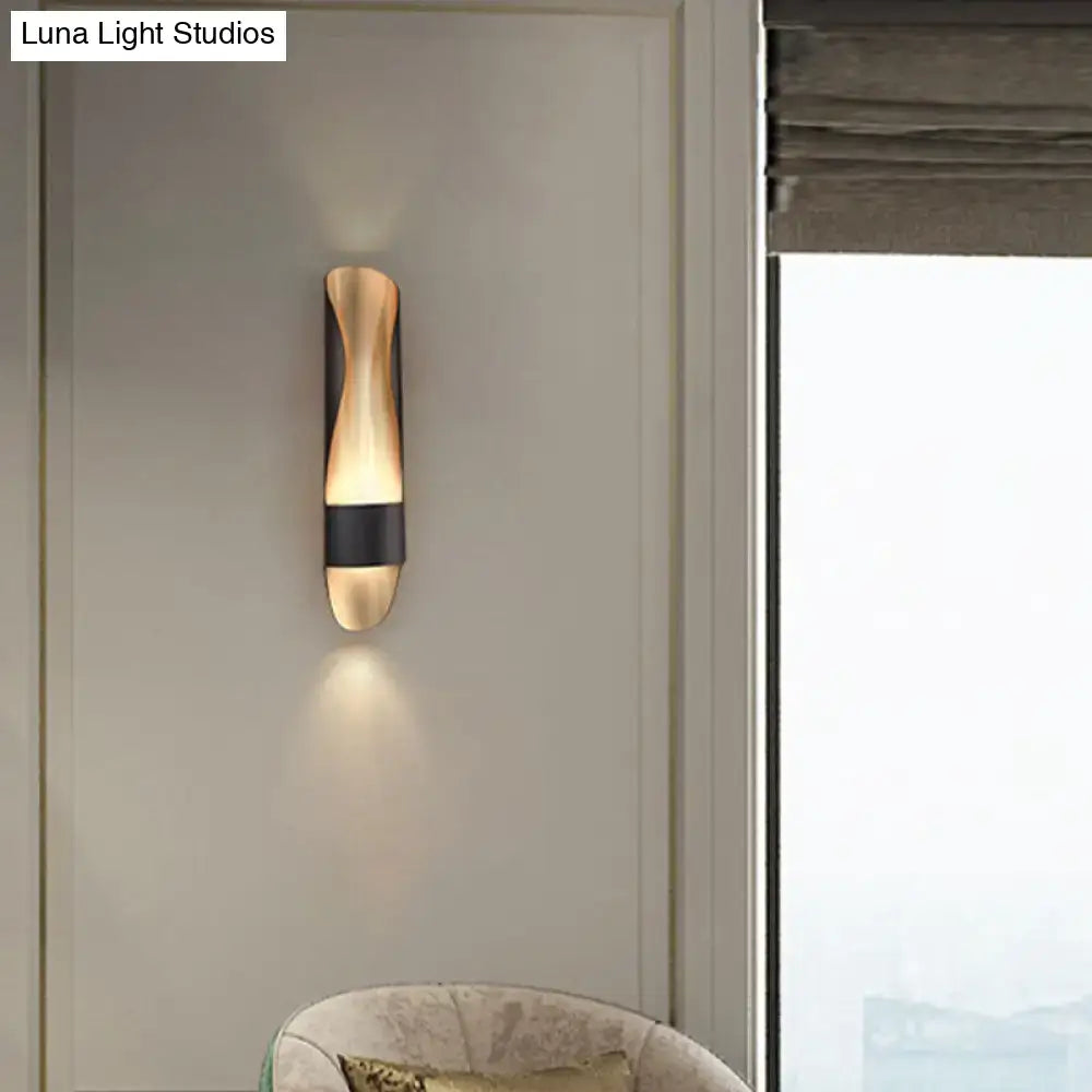 Black Twisted LED Wall Sconce