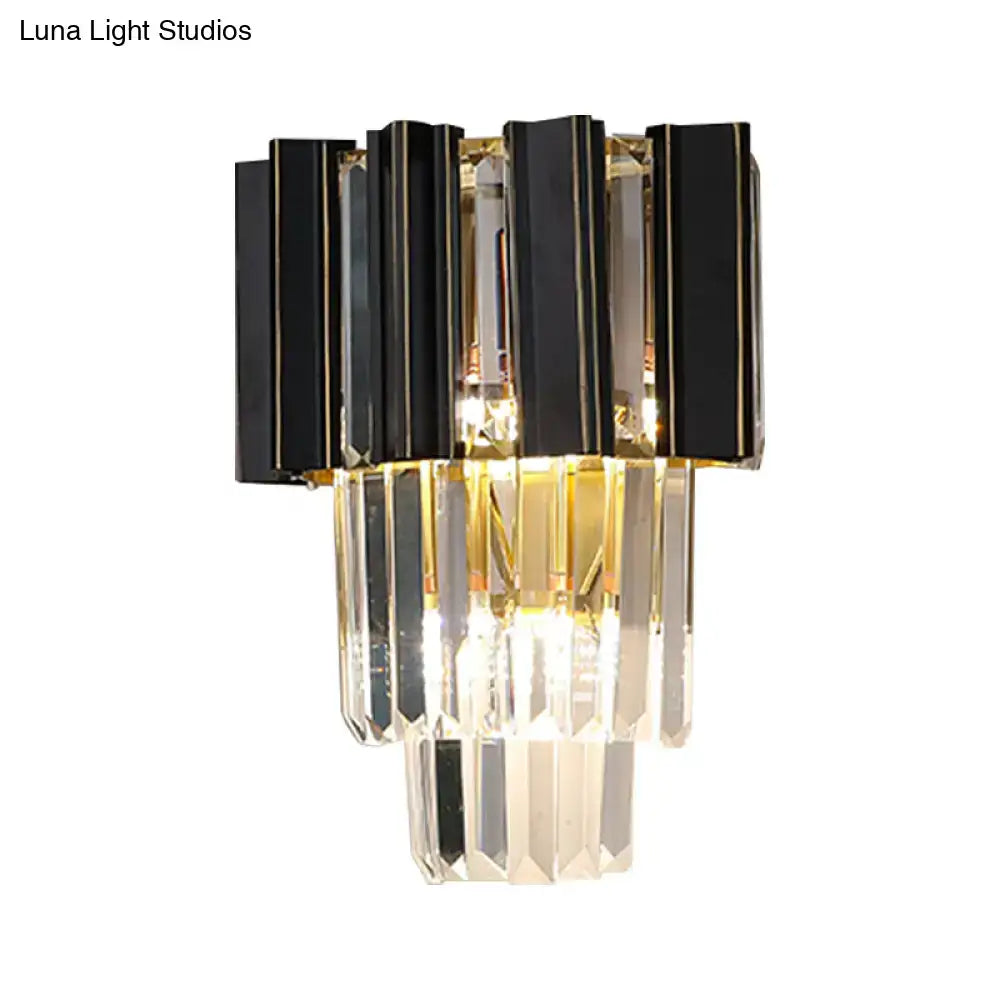 Black Crystal Prism Wall Lamp