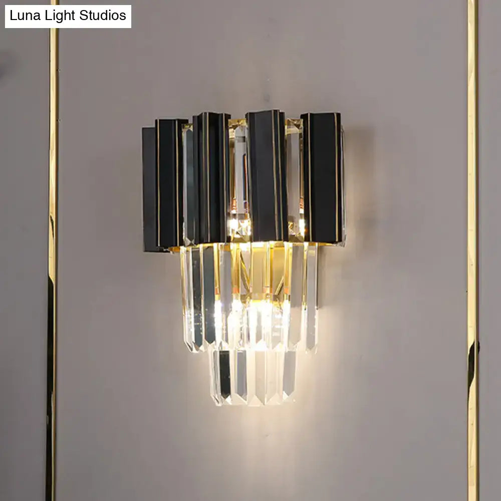 Black Crystal Prism Wall Lamp