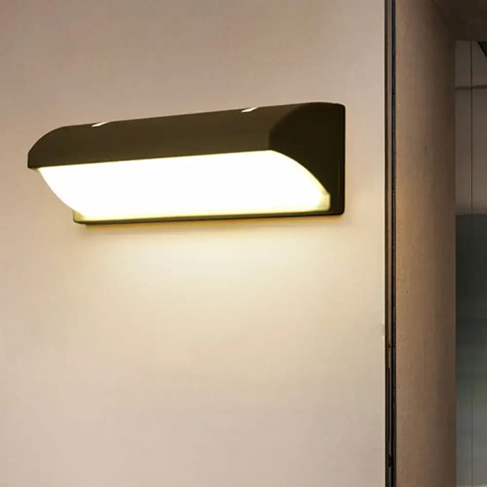 Black LED Flush Wall Lamp