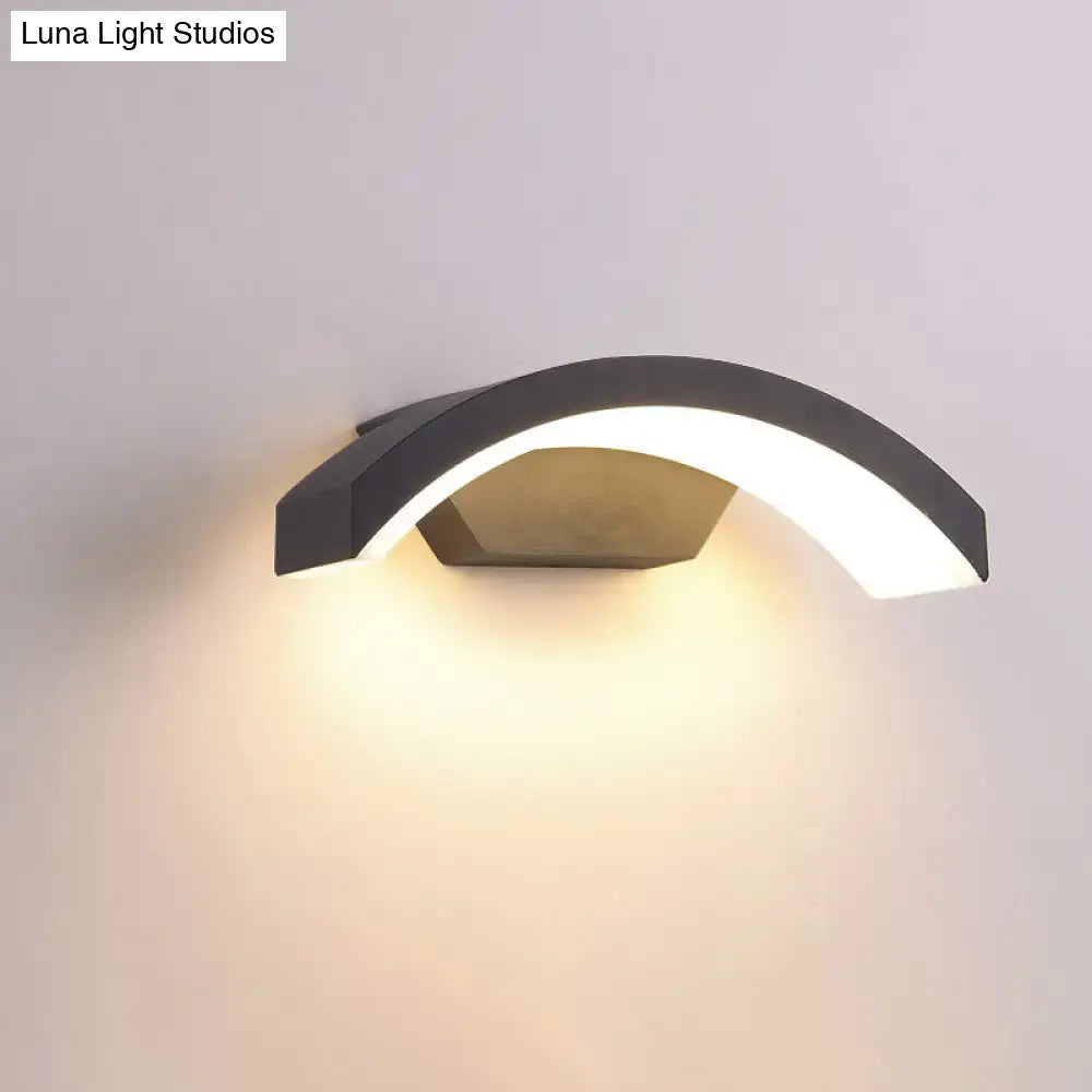 Black LED Flush Wall Lamp