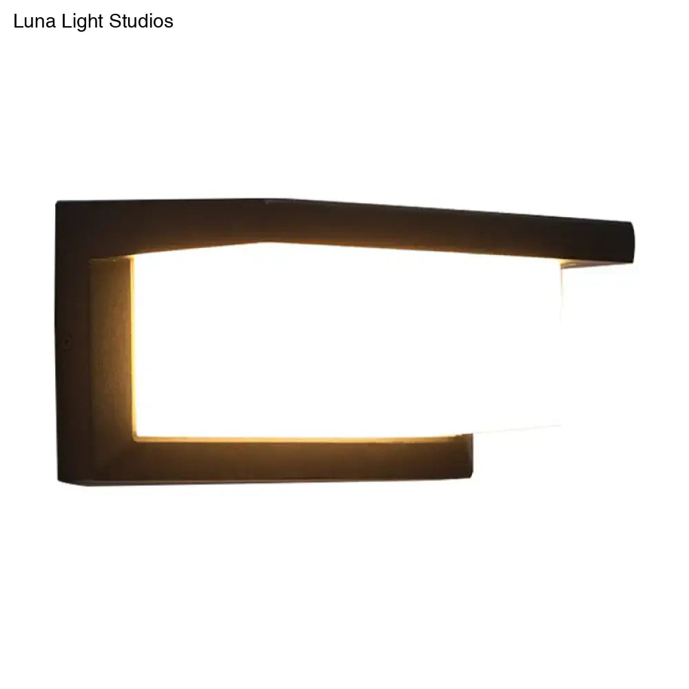 Black LED Flush Wall Lamp
