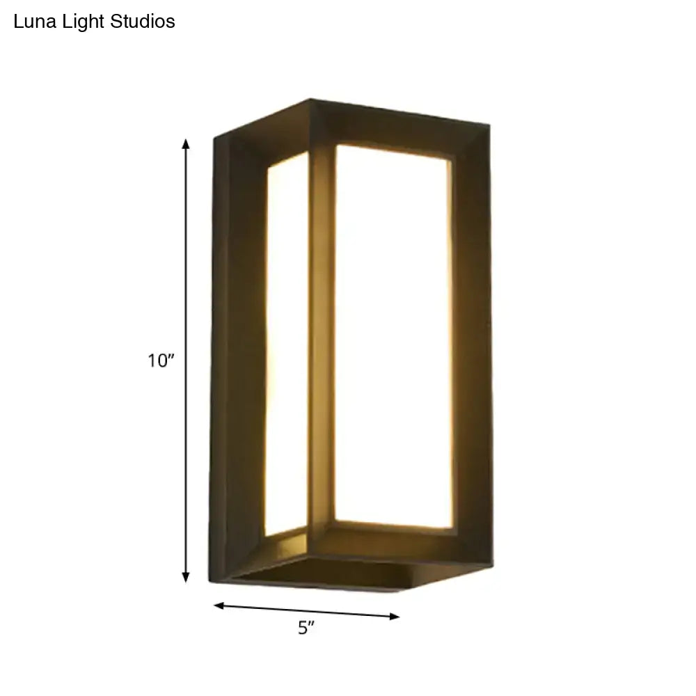 Black LED Flush Wall Lamp