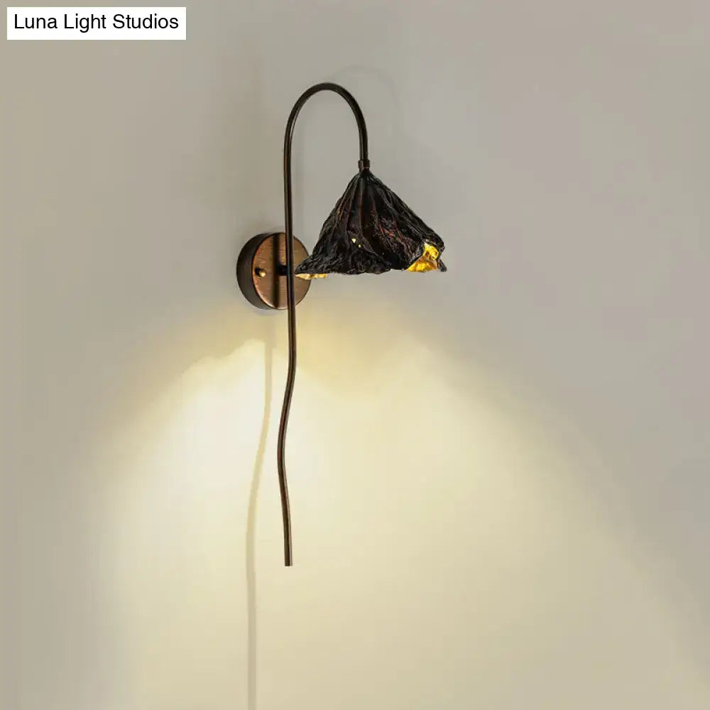 Black Lotus Leaf LED Wall Light