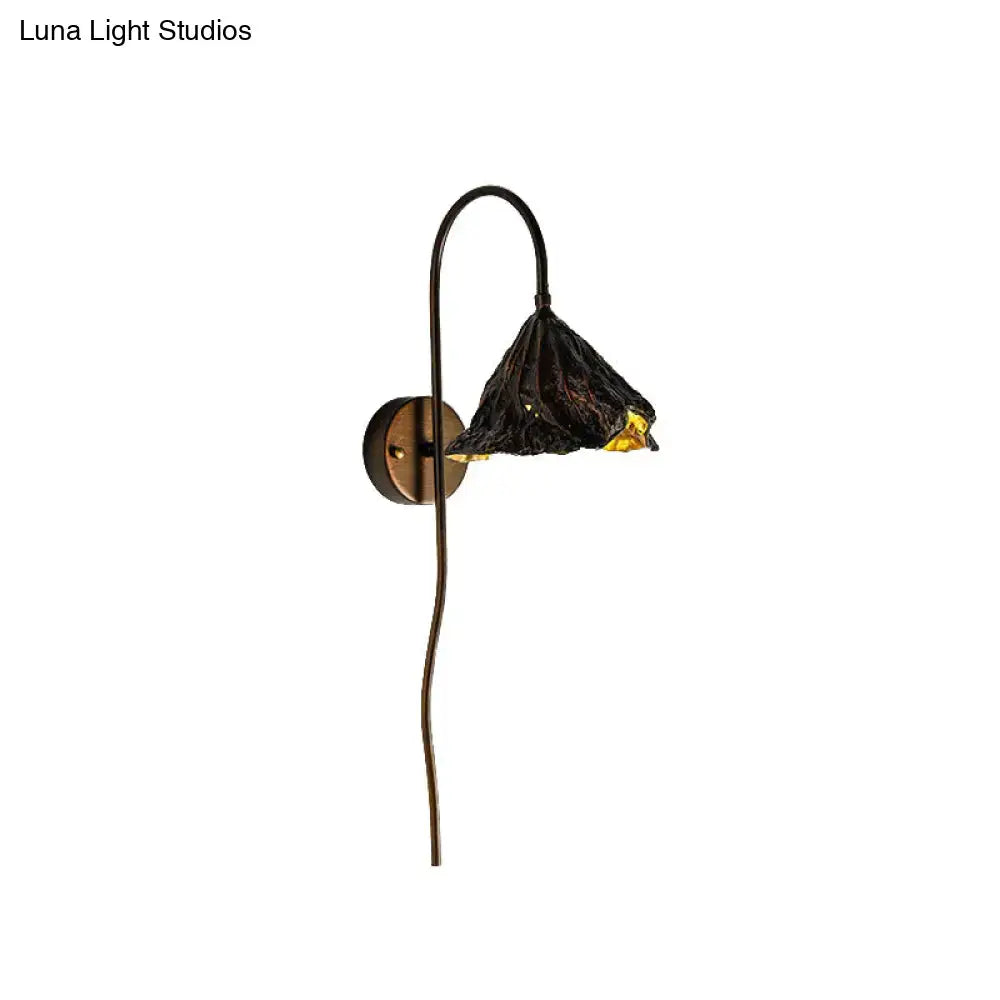 Black Lotus Leaf LED Wall Light