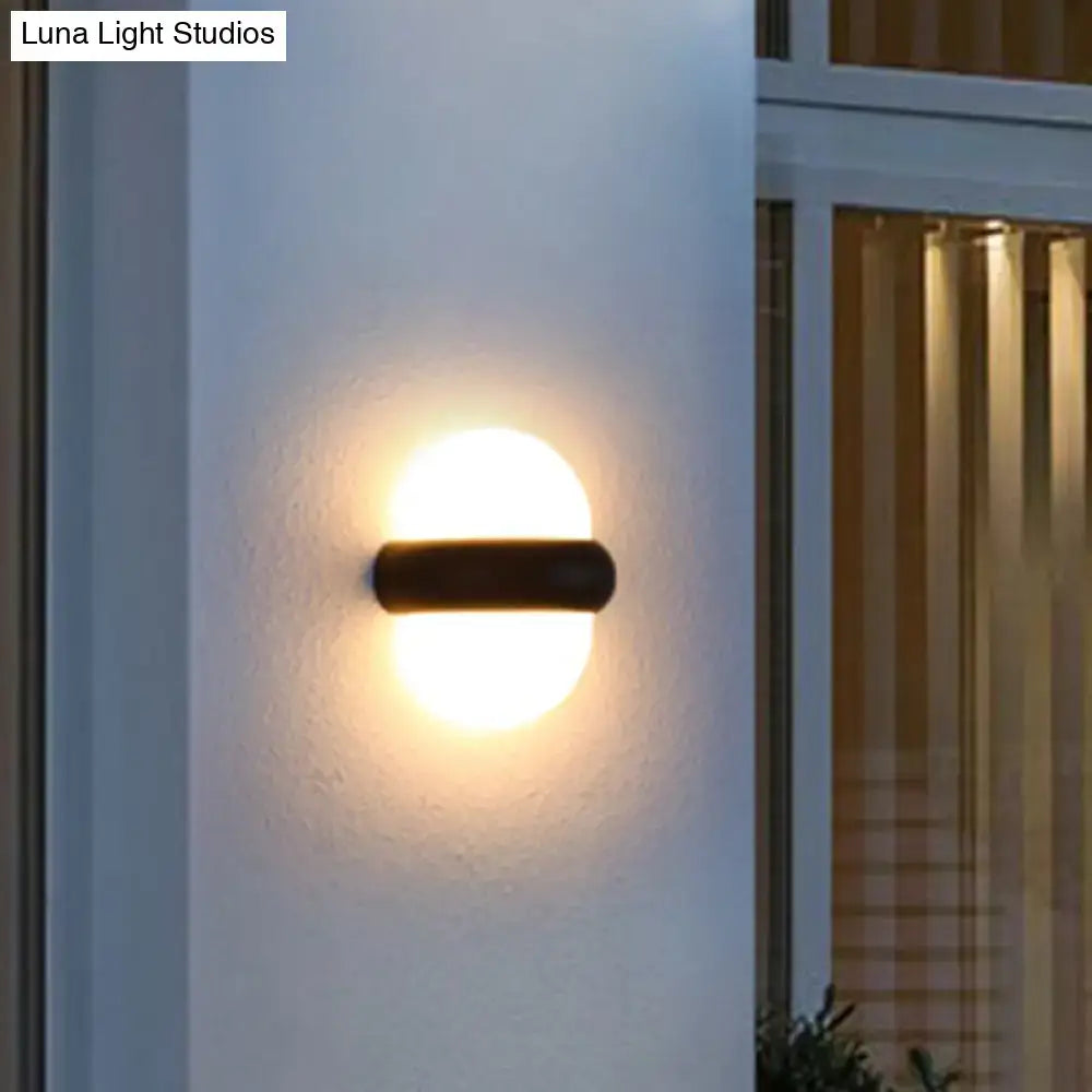 Black Semi-Sphere Outdoor Light