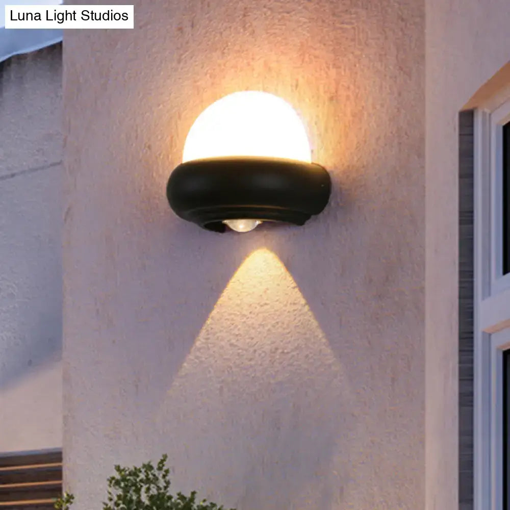 Black Semi-Sphere Outdoor Light