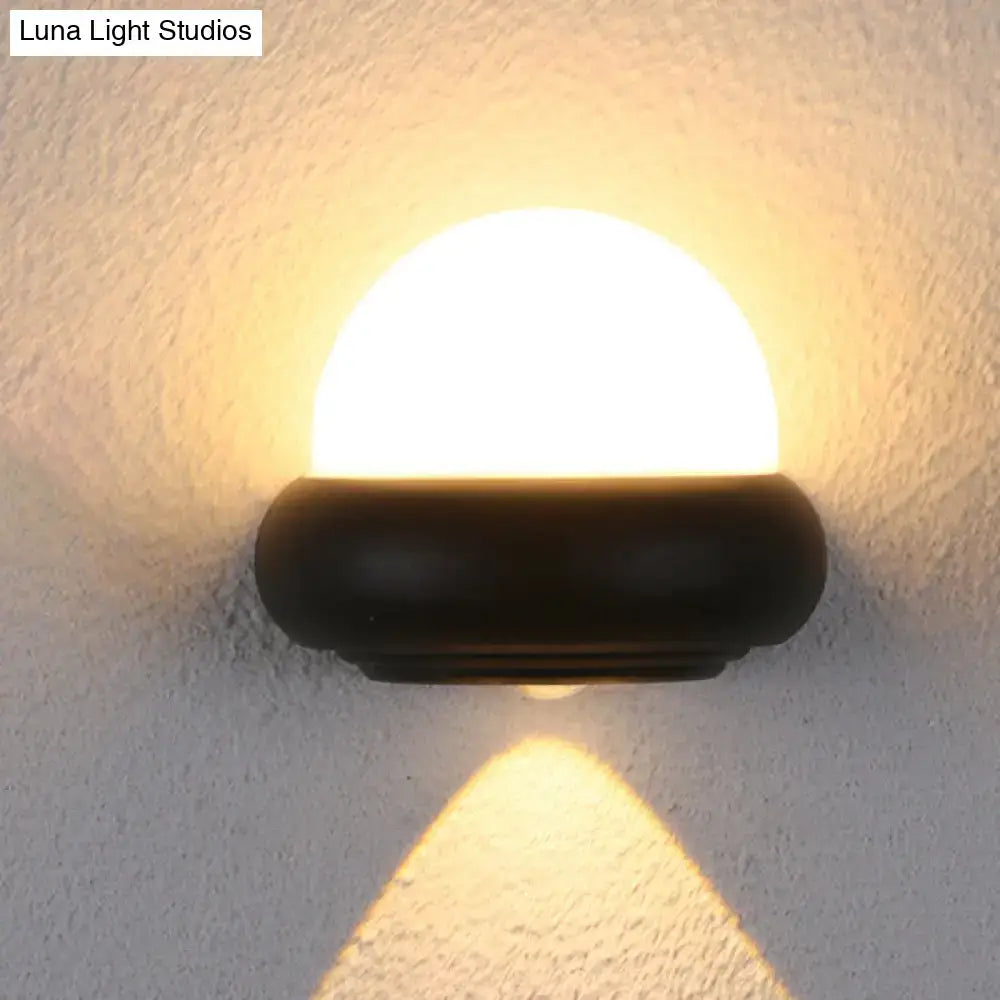 Black Semi-Sphere Outdoor Light