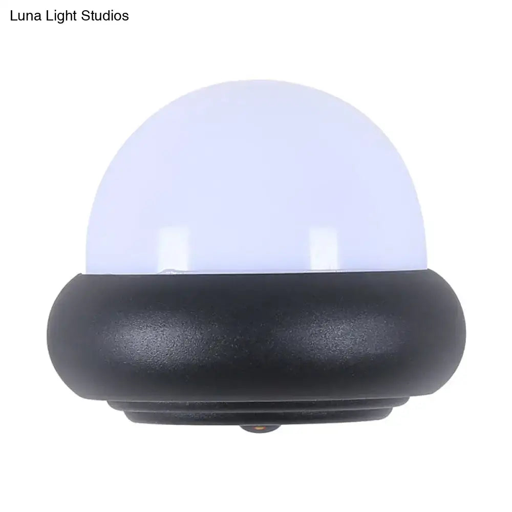 Black Semi-Sphere Outdoor Light