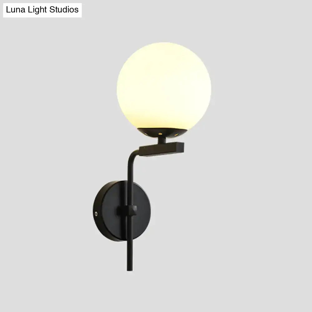 Black Glass Sphere Sconce