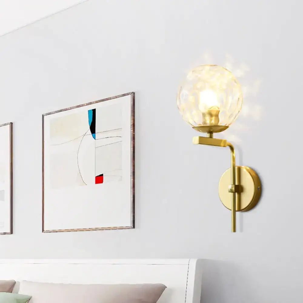 Black Glass Sphere Sconce