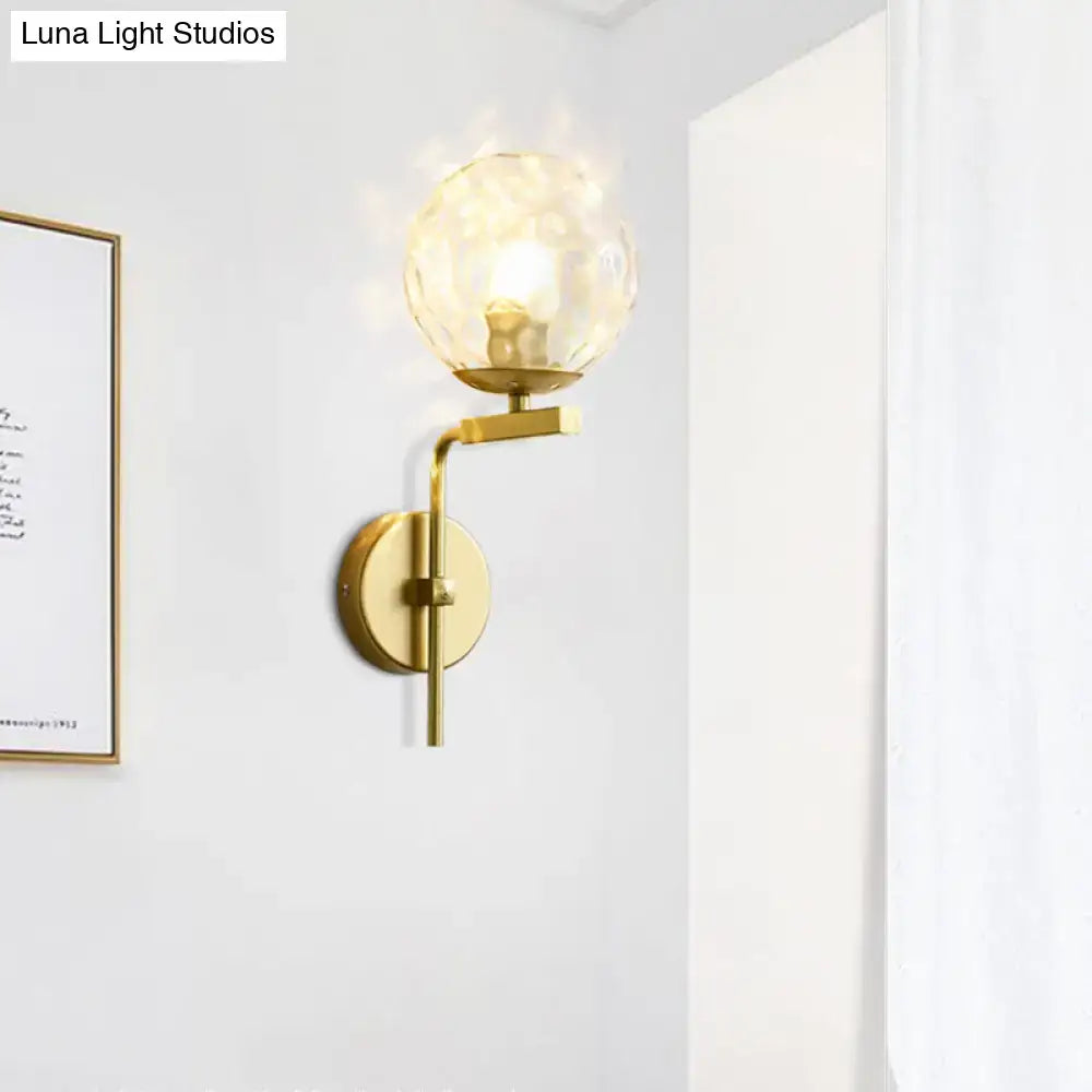 Black Glass Sphere Sconce