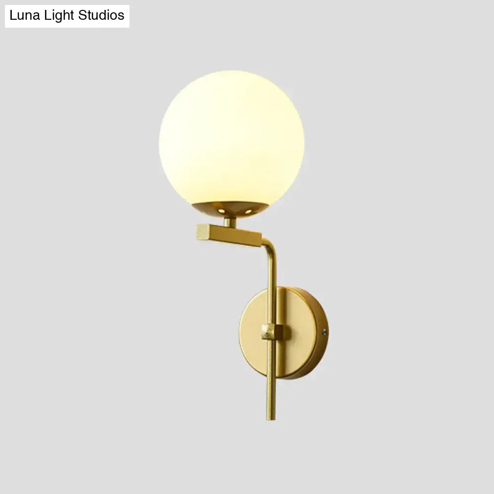 Black Glass Sphere Sconce