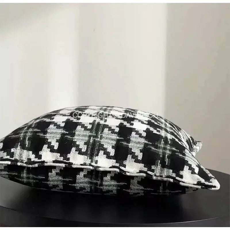 Black White Houndstooth Cushion Cover 45x45cm