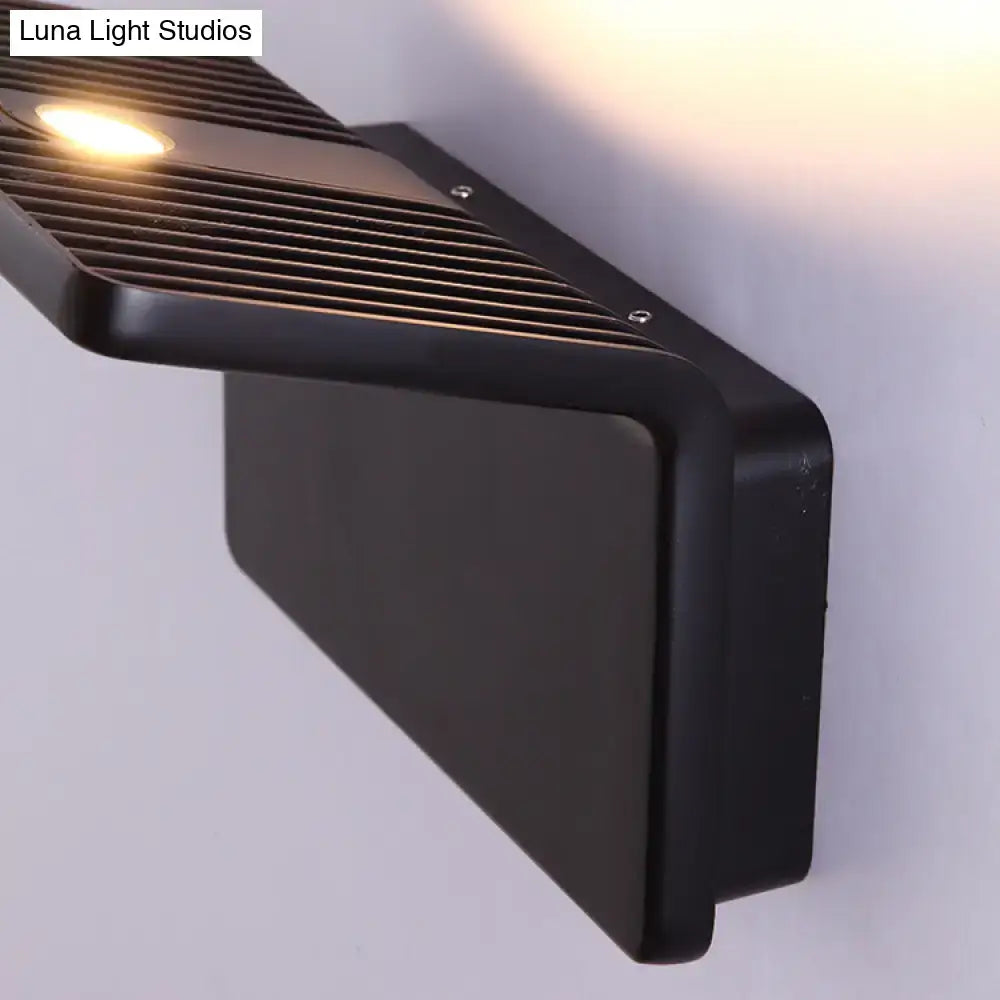 Black White Slatted Wall Lamp