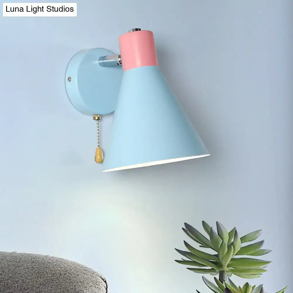Blue Pink Metal Sconce