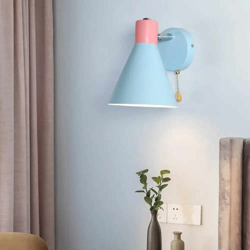 Blue Pink Metal Sconce