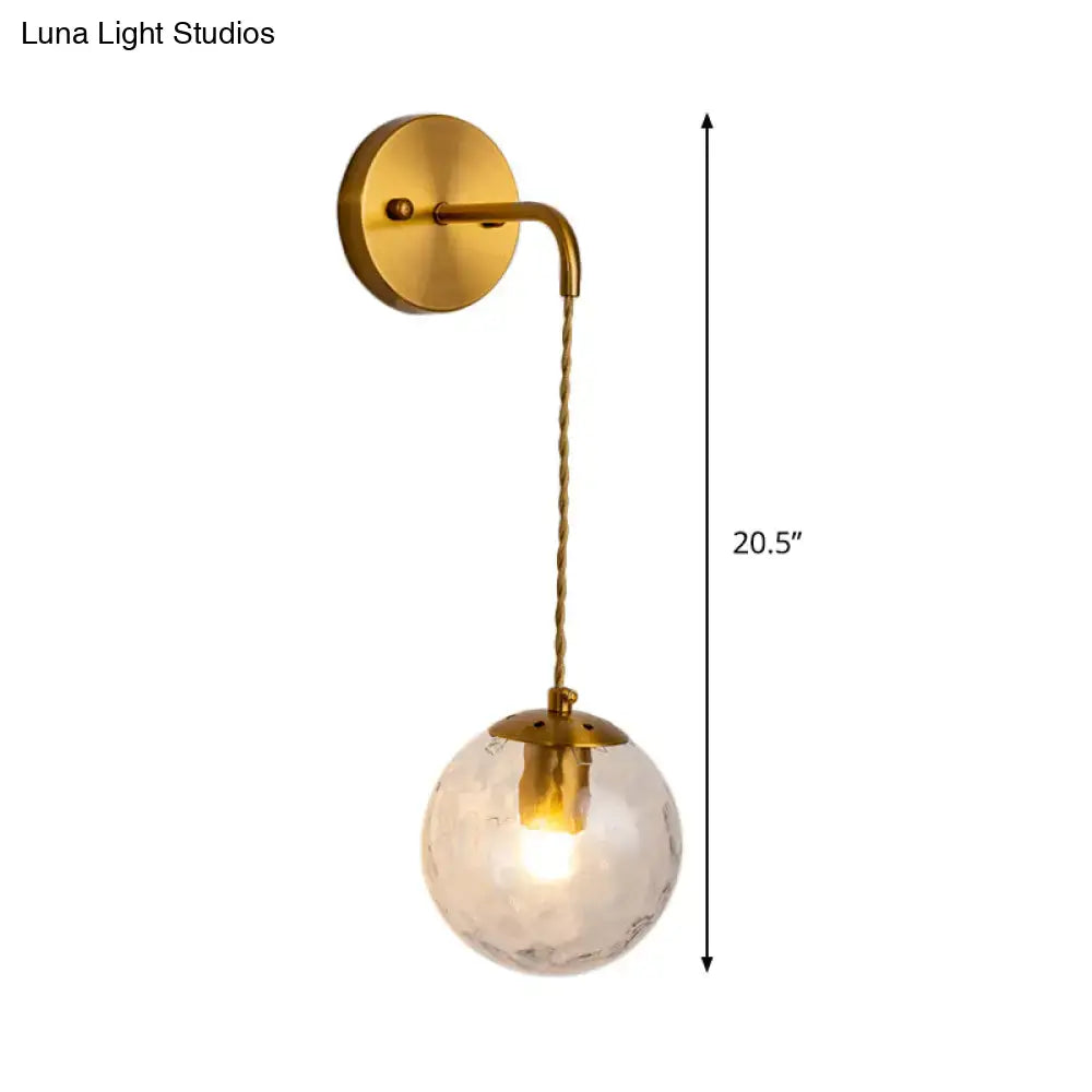 Gold Dimpled Glass Wall Lamp