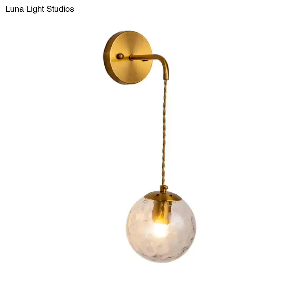 Gold Dimpled Glass Wall Lamp