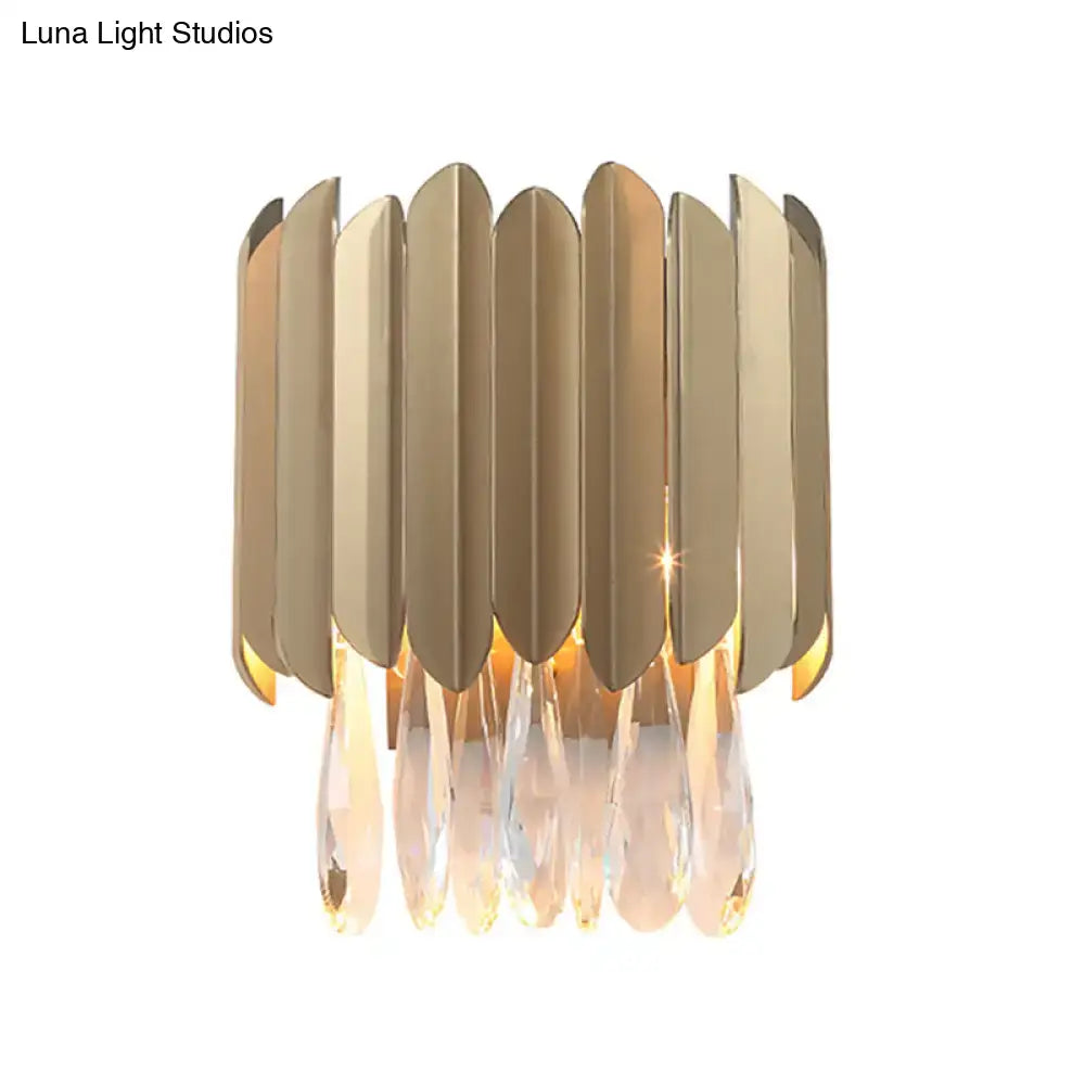 Brass Crystal Wall Lamp Fits 5-9 Inch