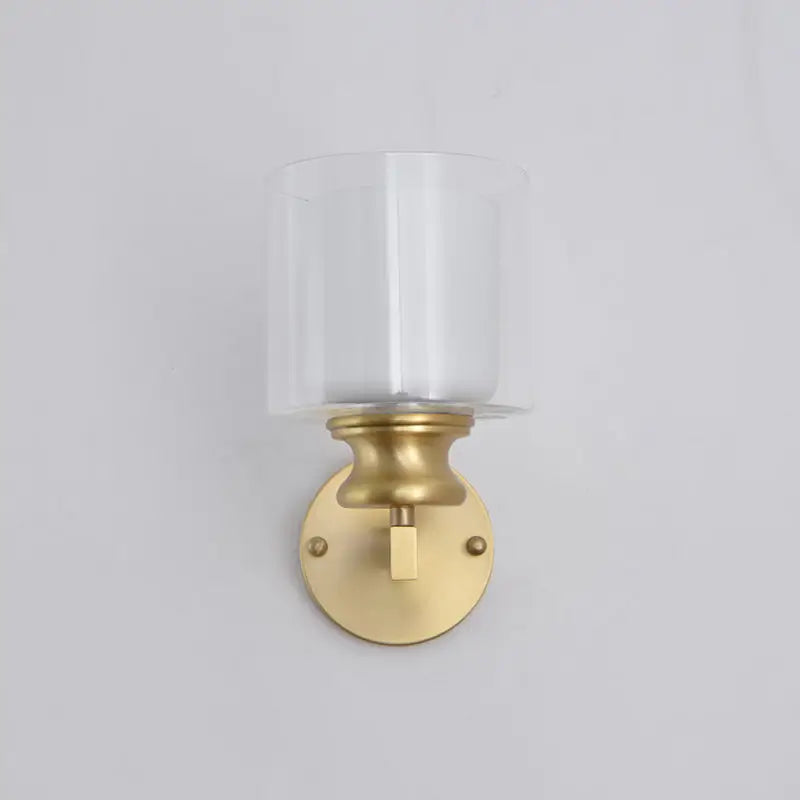 Brass Frosted Glass Single-Bulb Sconce
