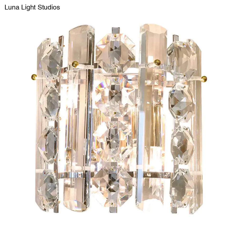 Chrome Crystal Two-Light Wall Lamp