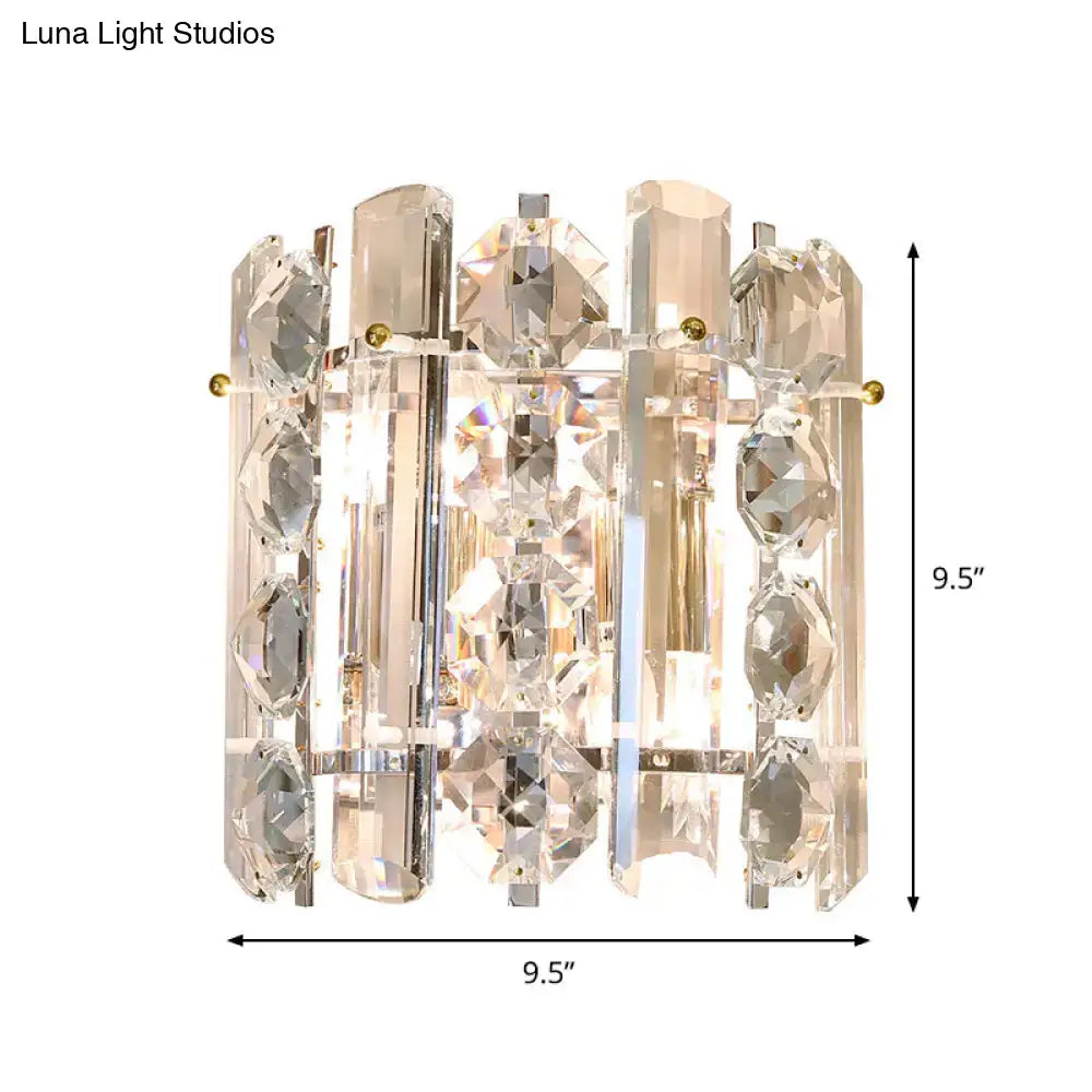 Chrome Crystal Two-Light Wall Lamp