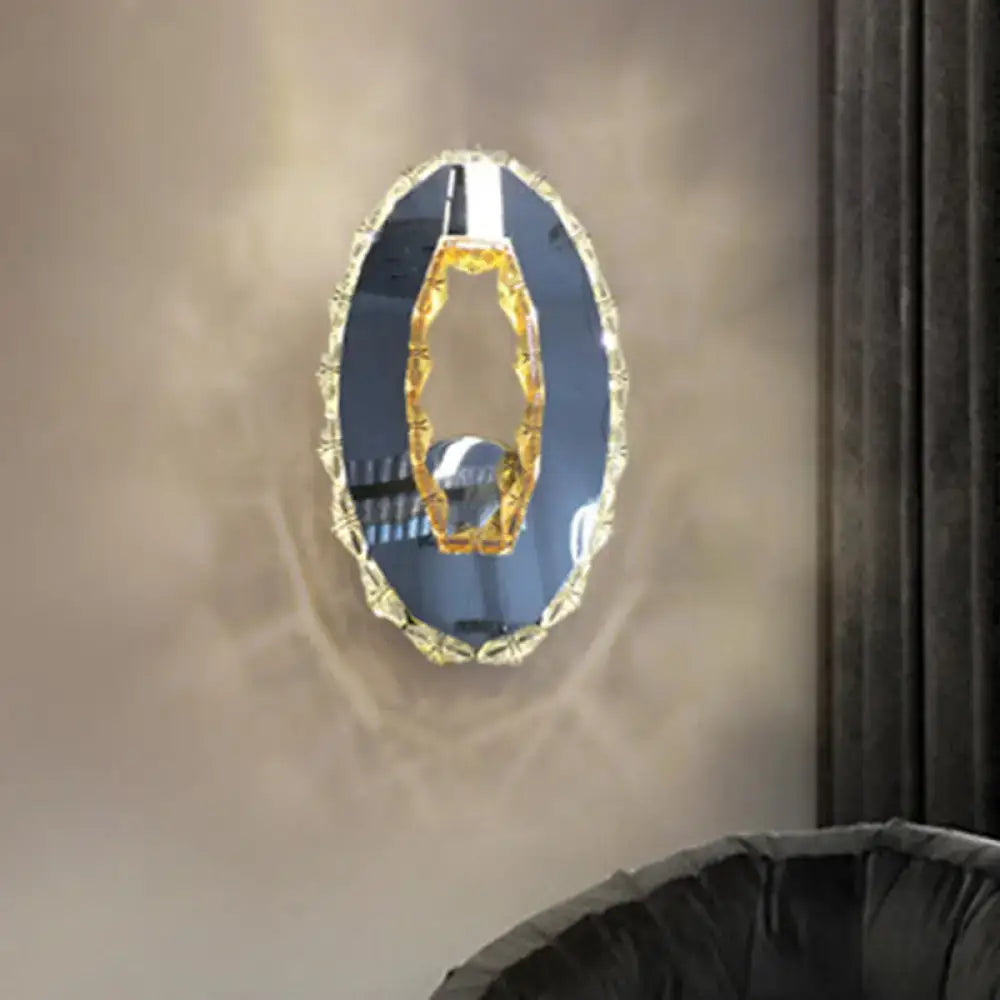 Chrome Crystal Oval Light